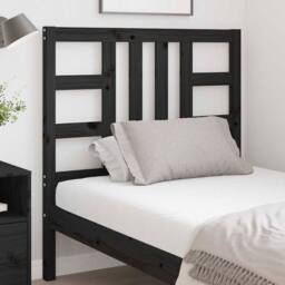 Berkfield Home Beautiful Bed Headboard Black 96x4x100 cm Solid Wood Pine - Size: 96 x 4 x 100 cm - thumbnail 1