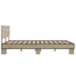 Berkfield Home Bed Frame without Mattress Sonoma Oak 140x200 cm in Brown - thumbnail 5