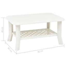 Berkfield Home Durable Coffee Table White 90x60x46 cm Plastic - Size: 90 x 60 x 46 cm - thumbnail 6