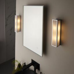Loops Bathroom Wall Light Fitting - Chrome Plate & Frosted Glass Shade - Twin Lamp in Clear - thumbnail 5