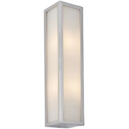 Loops Bathroom Wall Light Fitting - Chrome Plate & Frosted Glass Shade - Twin Lamp in Clear - thumbnail 1