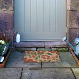 Artsy Mats Red & Green Floral Pattern Coir Doormat (60 x 40cm) in Brown - Size: 40 cm x 60 cm - thumbnail 8