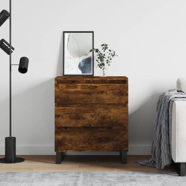 Berkfield Home Sideboard Smoked Oak 60x35x70 cm Engineered Wood in Brown - Size: 60 x 35 x 70 cm - image 1