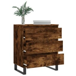 Berkfield Home Sideboard Smoked Oak 60x35x70 cm Engineered Wood in Brown - Size: 60 x 35 x 70 cm - thumbnail 4