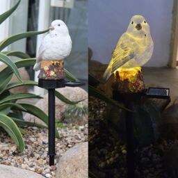 Leaper A Single Bird LED Solar Outdoor Landscape Garden Decoration Light in White - thumbnail 2