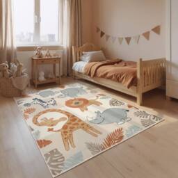 THE RUGS Adventures Kids Rug Savanna Cream Multicolour Kids Bedroom Rug - Size: 160 cm x 235 cm - thumbnail 2