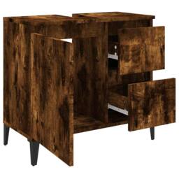 Berkfield Home Bathroom Cabinet Smoked Oak 65x33x60 cm Engineered Wood in Brown - Size: 65 x 33 x 60 cm - thumbnail 6