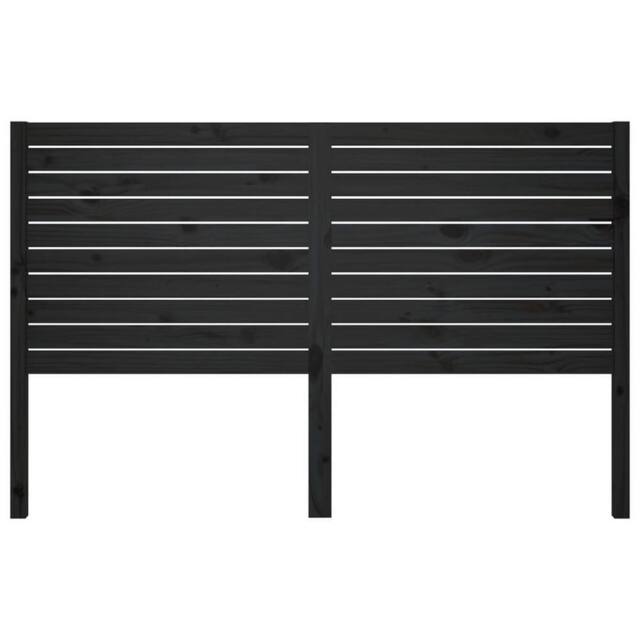 Berkfield Home Beautiful Bed Headboard Black 126x4x100 cm Solid Wood Pine - Size: 126 x 4 x 100 cm - image 1