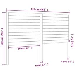 Berkfield Home Beautiful Bed Headboard Black 126x4x100 cm Solid Wood Pine - Size: 126 x 4 x 100 cm - thumbnail 6