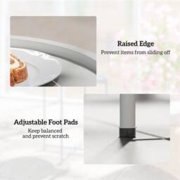 EONLION 46cm Round Garden Table Side Table in Grey - Size: 100 cm - thumbnail 3
