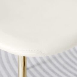 FurnitureboxUK 2x Corona Gold Leg Faux Leather Dining Chair in White - thumbnail 7