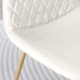FurnitureboxUK 2x Corona Gold Leg Faux Leather Dining Chair in White - thumbnail 4