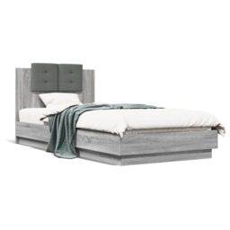 Berkfield Home Bed Frame with LED without Mattress Grey Sonoma 90x200 cm - thumbnail 5