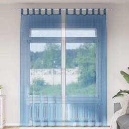 Berkfield Home Voile Curtains with Loops 2 pcs Royal Blue 140x260 cm - thumbnail 2