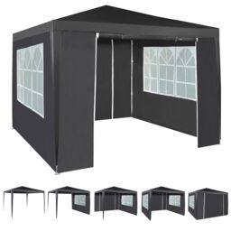 MCC Direct 3x3m Event Gazebo with Removable Sides in Grey - thumbnail 1
