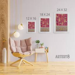 "Artery8 Flowers Pheasants Foxes Patterns Canvas Wall Art Print Verneuil - Size: W18"" x H24""" - thumbnail 4
