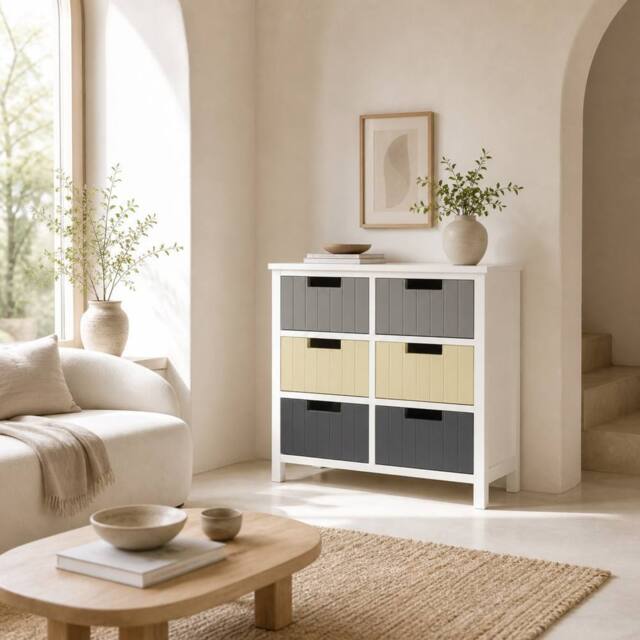 Wyld Haus Nemo Multicolour 6 Drawer MDF Storage Cabinet - image 1