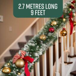 Globrite Pine Christmas Snow-Tipped Garland - Christmas Decoration - 9 ft/2.7M in White - thumbnail 2