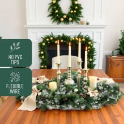 Globrite Pine Christmas Snow-Tipped Garland - Christmas Decoration - 9 ft/2.7M in White - thumbnail 5