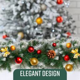 Globrite Pine Christmas Snow-Tipped Garland - Christmas Decoration - 9 ft/2.7M in White - thumbnail 7