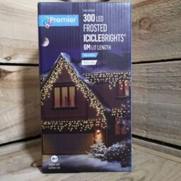 Samuel Alexander 7.5m 300 LED Frosted IcicleBrights Christmas String Lights in Warm White in Beige - thumbnail 6