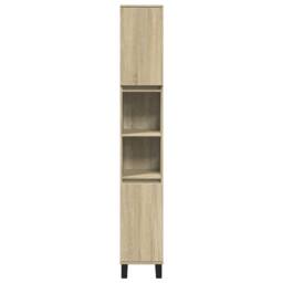Berkfield Home 3 Piece Bathroom Furniture Set Sonoma Oak Engineered Wood in Light Tan - thumbnail 5