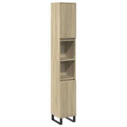 Berkfield Home 3 Piece Bathroom Furniture Set Sonoma Oak Engineered Wood in Light Tan - thumbnail 4
