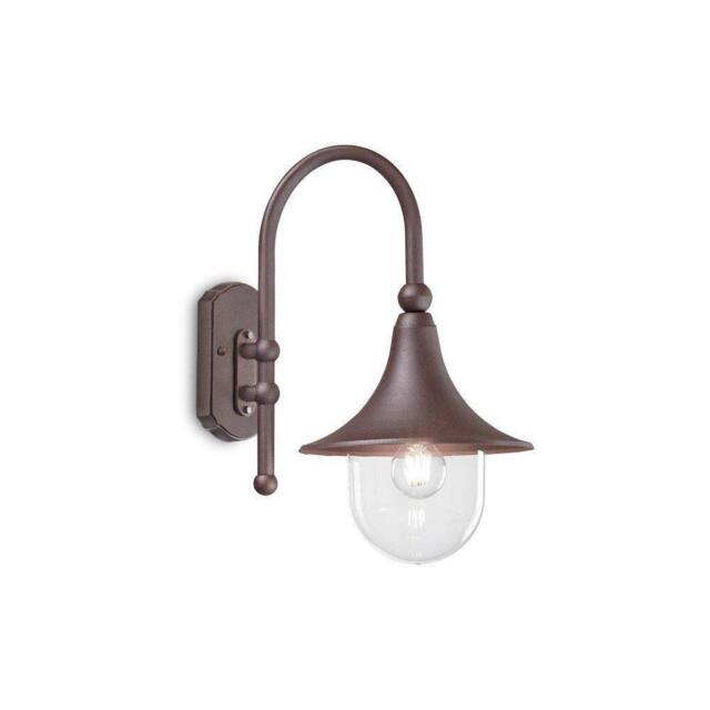 Netlighting Cima Outdoor Dome Wall Lantern 1 Light Coffee IP43 E27 in Brown