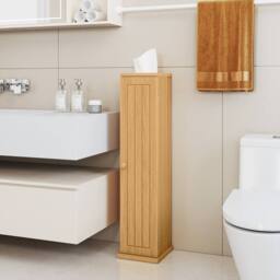 Costway Compact Tissue Cabinet 4-Tier Toilet Paper Holderw/Detachable Shelves in Natural - thumbnail 5