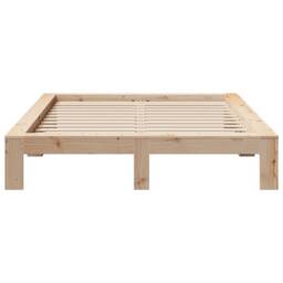 Berkfield Home Bed Frame without Mattress 150x200 cm King Size Solid Wood Pine in Natural - thumbnail 4