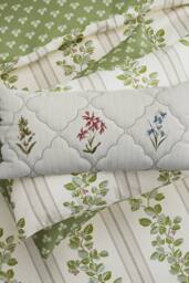 Sanderson 'Cobnut Stripe' Cotton Duvet Cover Set in Green - Size: Single - thumbnail 6