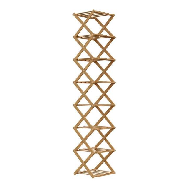 KORVIXA 8-Tiers Bamboo Folding Shoe Rack in Brown - Size: 0.6m2 - image 1