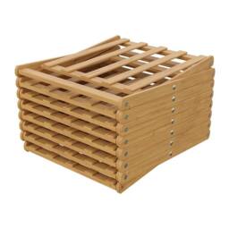 KORVIXA 8-Tiers Bamboo Folding Shoe Rack in Brown - Size: 0.6m2 - thumbnail 3