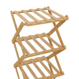 KORVIXA 8-Tiers Bamboo Folding Shoe Rack in Brown - Size: 0.6m2 - thumbnail 4