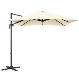 Christow Aluminium Cantilever Parasol Garden Patio Hanging Tilt Umbrella 2.5m in Beige