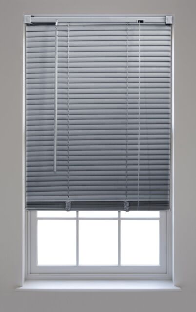 Furnished Aluminium Venetian Window Blinds with 25mm Slats for Home & Office in Silver - Size: 160 cm width x 210 cm drop - image 1