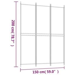Berkfield Home Durable 3-Panel Room Divider White 150x200 cm Fabric - thumbnail 8