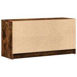 Berkfield Home TV Cabinet with LED Smoked Oak 100x34x50 cm Engineered Wood in Brown - Size: 100 x 34 x 50 cm - thumbnail 8
