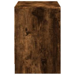 Berkfield Home TV Cabinet with LED Smoked Oak 100x34x50 cm Engineered Wood in Brown - Size: 100 x 34 x 50 cm - thumbnail 7
