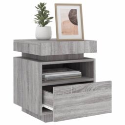 Berkfield Home Bedside Cabinets with LED Lights 2 pcs Grey Sonoma 40x39x48.5 cm - thumbnail 4