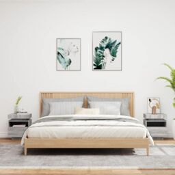 Berkfield Home Bedside Cabinets with LED Lights 2 pcs Grey Sonoma 40x39x48.5 cm - thumbnail 3