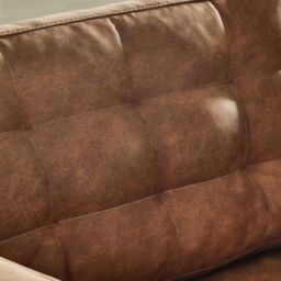 FurnitureboxUK Jade Brown Faux Leather 3 Seater Sofa in Tan - thumbnail 4