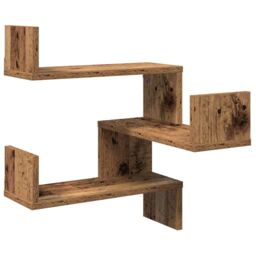 Berkfield Home Wall Corner Shelves 2 pcs Old Wood 40x40x49.5 cm Engineered Wood in Brown - thumbnail 4