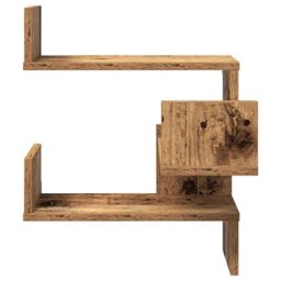 Berkfield Home Wall Corner Shelves 2 pcs Old Wood 40x40x49.5 cm Engineered Wood in Brown - thumbnail 5
