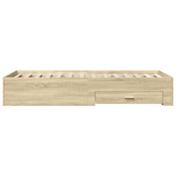 Berkfield Home Bed Frame w/Drawers Frame Sonoma Oak 75x190 cm Small Single in Light Tan - thumbnail 5
