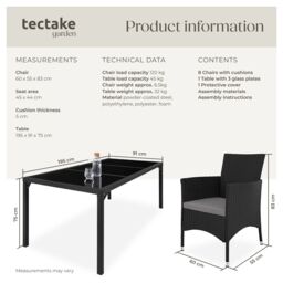 tectake Garden Furniture Set Almansa in Bronze - Size: XL - thumbnail 6
