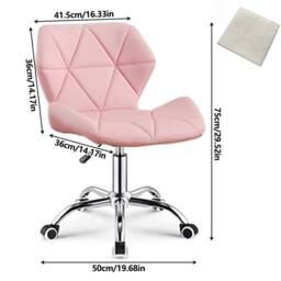 FORGEVIO Cushioned Computer Desk Office Chair Chrome Legs in Pink - thumbnail 2
