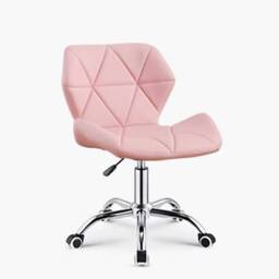 FORGEVIO Cushioned Computer Desk Office Chair Chrome Legs in Pink - thumbnail 6