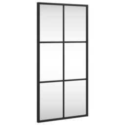 Berkfield Home Wall Mirror Black 30x60 cm Rectangle Iron - thumbnail 2