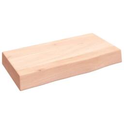 Berkfield Home Wall Shelf 40x20x6 cm Untreated Solid Wood Oak in Natural - Size: 40 x 20 x 6 cm - thumbnail 2